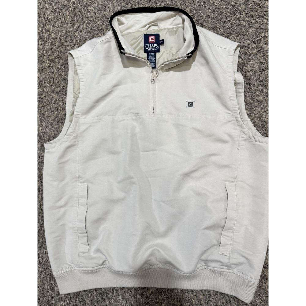 Chaps Golf 1/4 Zip Vest Mens L Lined Lightweight Preppy‎ Golfcore Layer